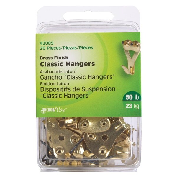Hillman HILLMAN Brass-Plated Gold Professional Picture Hanger 50 lb 20 pk - 42085