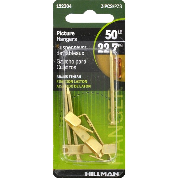 Aceds 50 lbs Picture Hanger  Brass, 30PK - 5329925