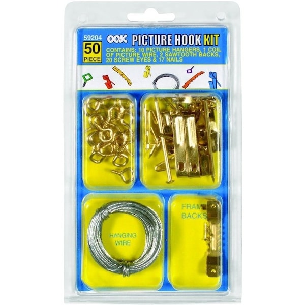 Ook Conventional Hanger Hook Kit, 10 to 50 lb, Steel - 59204