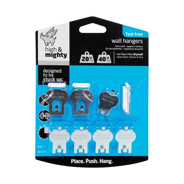 High & Mighty HILLMAN High & Mighty Picture Hanger 20 lb 8 pk - 515314