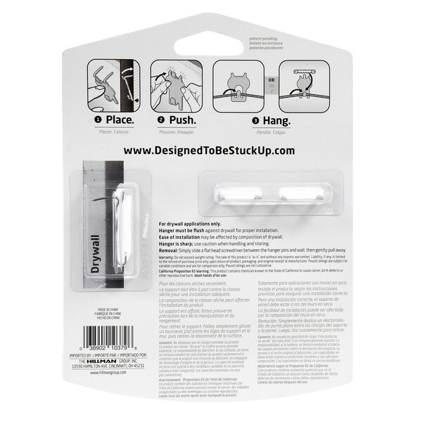 High & Mighty HILLMAN High & Mighty Picture Hanger 20 lb 8 pk - 515314