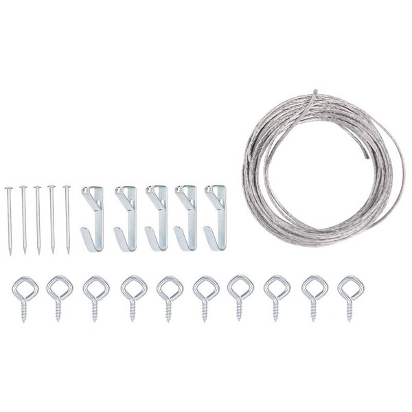 Prosource Picture Hanging Kit, 20 lb, Steel, Zinc, Zinc, Nail-In Mounting - PH-121127-PS