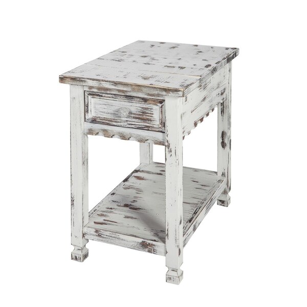 Kd Cama De Bebe Country Cottage Chairside Table White Antique - KD3236224
