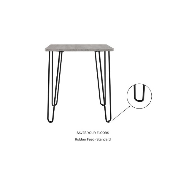 Hastings Home End Table with Hairpin Legs, Modern Industrial Style Decor, Woodgrain and Steel Accent Furniture - 625505INT
