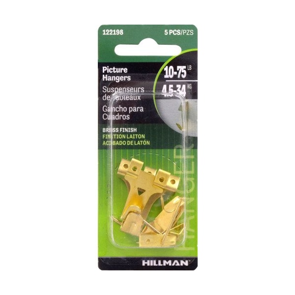 Hillman HILLMAN Brass-Plated Gold Assorted Picture Hanger 5 pk - 122198