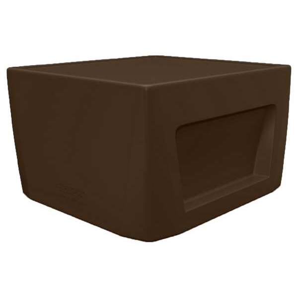 Cortech Rectangle End Table, 24 in W, 24 in L, 15 in H, Polyethylene, Brown - 126484BNS