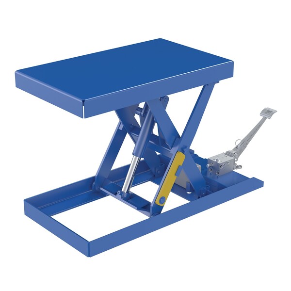 Vestil Rectangle Scissor Lift Table, 20.5" W, 56.0625" L, 28" H, Steel, Blue - SCTAB-500-2033-FP