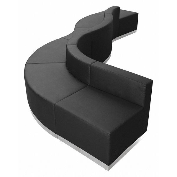 Flash Furniture 6 pcs. Living Room Set, 25-1/4" to 66" x 27", Upholstery Color: Black - ZB-803-580-SET-BK-GG