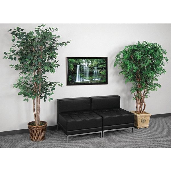 Flash Furniture Living Room Set, 28-3/4" x 27-1/4", Upholstery Color: Black - ZB-IMAG-MIDCH-2-GG