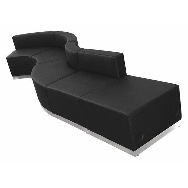 Flash Furniture 5 pcs. Living Room Set, 25-1/4" to 49" x 27", Upholstery Color: Black - ZB-803-590-SET-BK-GG