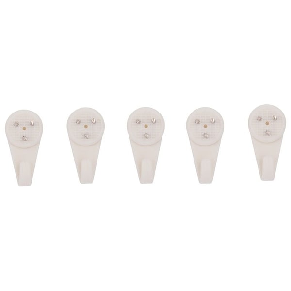 Prosource Picture Hanger, 15 lb, Plastic, White, White, Nail-In Mounting - PH-121121-PS