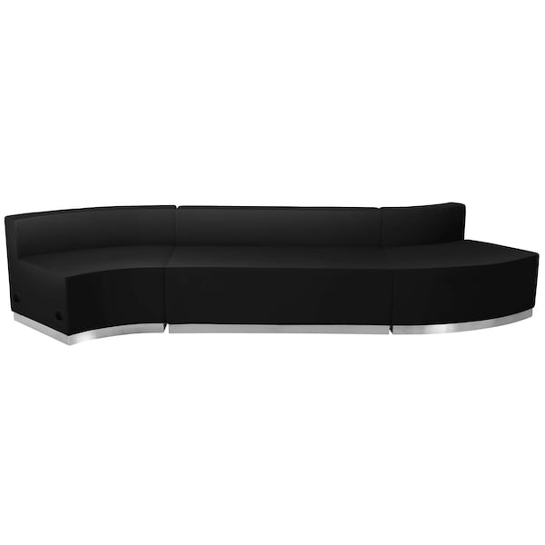 Flash Furniture 3 pcs. Living Room Set, 25-1/4" to 41-1/2" x 27", Upholstery Color: Black - ZB-803-850-SET-BK-GG