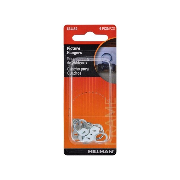Hillman Picture Pender AnchorWire Steel-Plated Silver Steel-Plated, 6PK - 121132