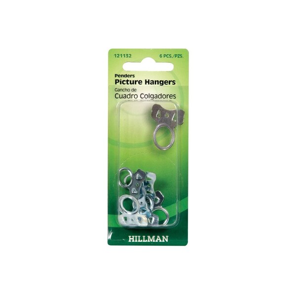 Hillman Picture Pender AnchorWire Steel-Plated Silver Steel-Plated, 6PK - 121132