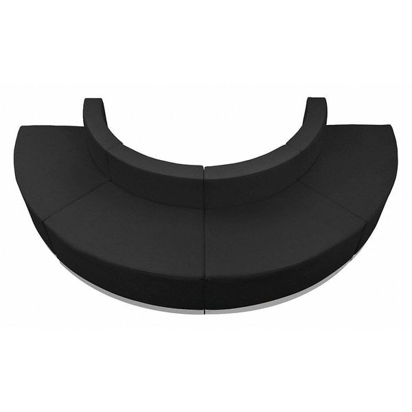 Flash Furniture 4 pcs. Living Room Set, 25-1/4" to 52-1/2" x 27", Upholstery Color: Black, Series: Alon - ZB-803-520-SET-BK-GG