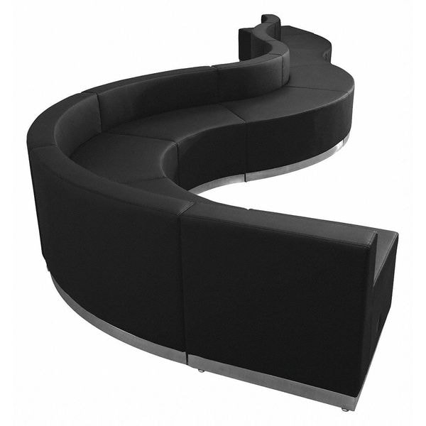 Flash Furniture 9 pcs. Living Room Set, 25-1/4" to 74" x 27", Upholstery Color: Black - ZB-803-560-SET-BK-GG