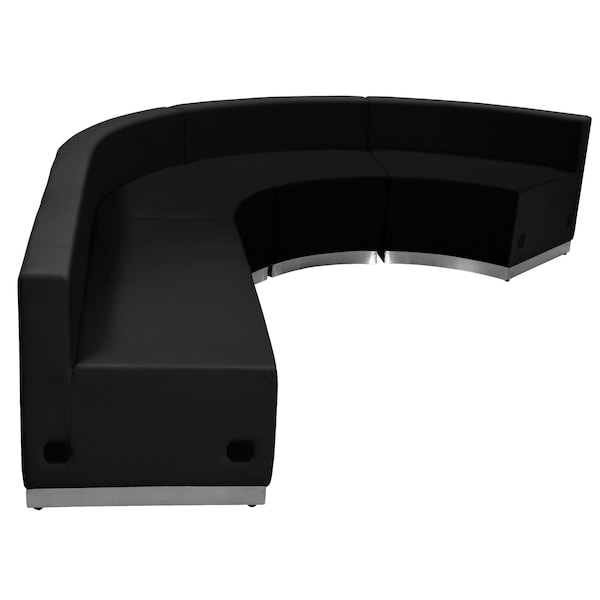 Flash Furniture 4 pcs. Living Room Set, 25-1/4" to 89-1/2" x 27", Upholstery Color: Black - ZB-803-760-SET-BK-GG