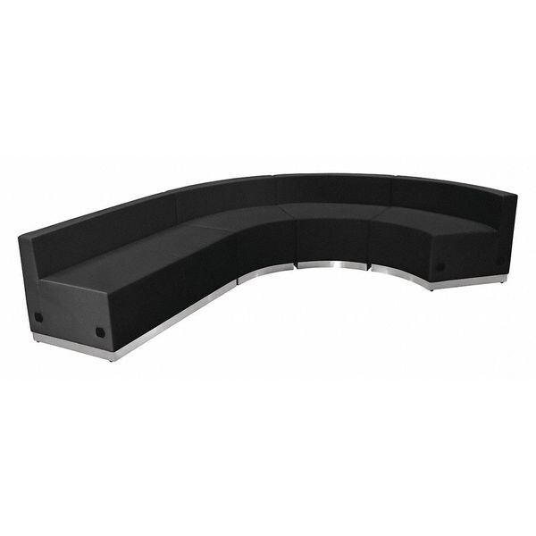 Flash Furniture 4 pcs. Living Room Set, 25-1/4" to 89-1/2" x 27", Upholstery Color: Black - ZB-803-760-SET-BK-GG