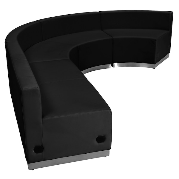 Flash Furniture 4 pcs. Living Room Set, 25-1/4" to 89-1/2" x 27", Upholstery Color: Black - ZB-803-760-SET-BK-GG