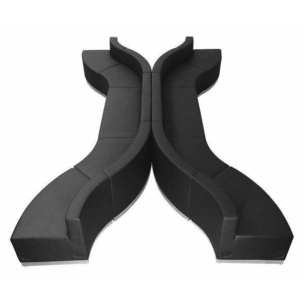 Flash Furniture 10 pcs. Living Room Set, 25-1/4" to 163-1/2" x 27", Upholstery Color: Black - ZB-803-630-SET-BK-GG