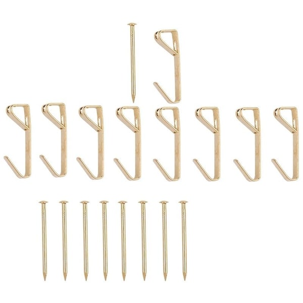 Prosource Picture Hanger, 20 lb, Steel, Polished Brass, Brass, Nail-In Mounting - PH-122308-PS
