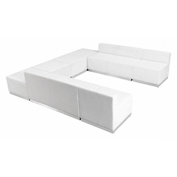 Flash Furniture 8 pcs. Living Room Set, 25-1/4" to 102-1/2" x 27" - ZB-803-710-SET-WH-GG