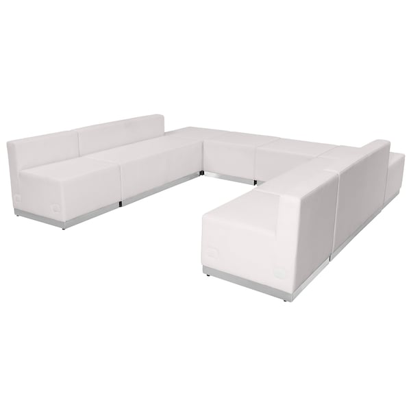 Flash Furniture 8 pcs. Living Room Set, 25-1/4" to 102-1/2" x 27" - ZB-803-710-SET-WH-GG