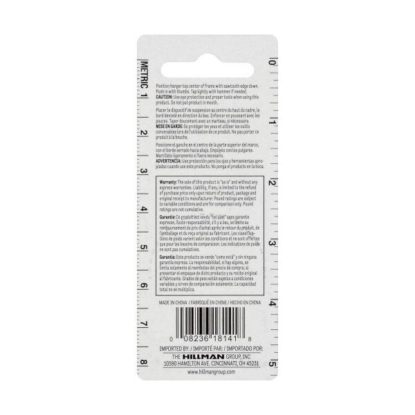Hillman HILLMAN Steel Zinc Silver Push Pin Self-Leveling Hanger 6 pk - 121126