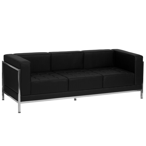 Flash Furniture 10 pcs. Black Leather Reception Set, Imagination Series - ZB-IMAG-SET19-GG