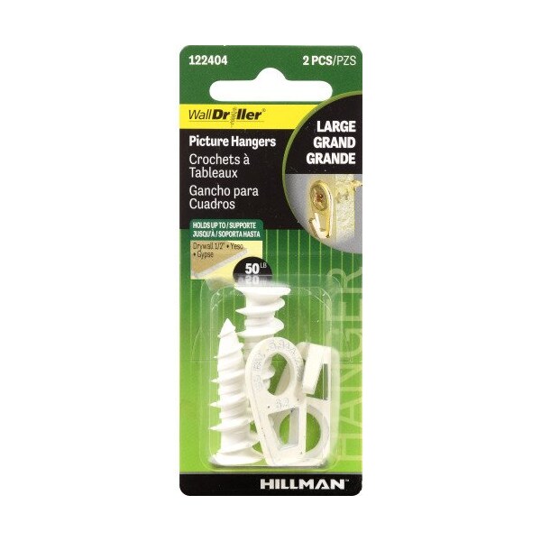 Hillman HILLMAN White Drywall Picture Hook 50 lb 2 pk - 122404