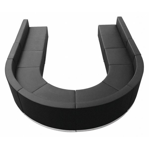 Flash Furniture 8 pcs. Living Room Set, 25-1/4" to 129" x 27", Upholstery Color: Black - ZB-803-530-SET-BK-GG