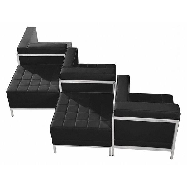 Flash Furniture Living Room Set, 28-1/2" x 27-1/4, Upholstery Color: Black - ZB-IMAG-SET5-GG