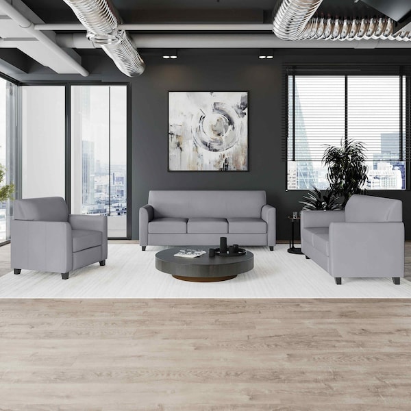Flash Furniture Living Room Set, 29" x 32-1/4" to 32-1/2", Upholstery Color: Gray - BT-827-SET-GY-GG