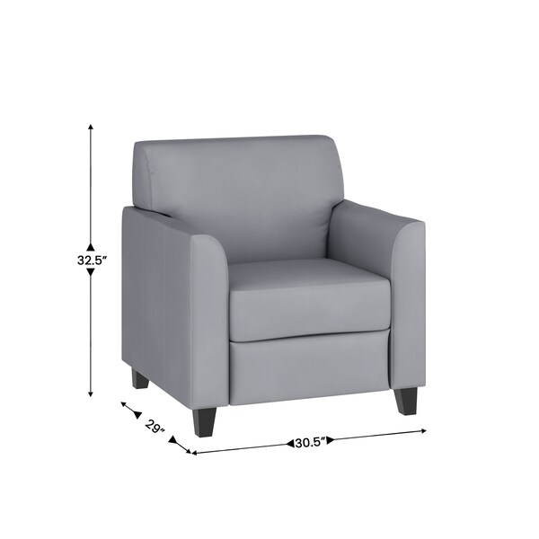 Flash Furniture Living Room Set, 29" x 32-1/4" to 32-1/2", Upholstery Color: Gray - BT-827-SET-GY-GG