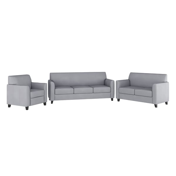 Flash Furniture Living Room Set, 29" x 32-1/4" to 32-1/2", Upholstery Color: Gray - BT-827-SET-GY-GG
