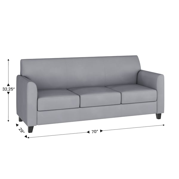 Flash Furniture Living Room Set, 29" x 32-1/4" to 32-1/2", Upholstery Color: Gray - BT-827-SET-GY-GG