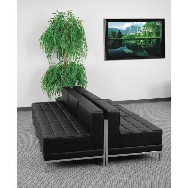 Flash Furniture 6 pcs. Living Room Set, 28-3/4" x 27-1/4", Upholstery Color: Black - ZB-IMAG-MIDCH-6-GG