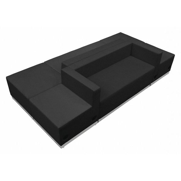 Flash Furniture 6 pcs. Living Room Set, 25-1/4" to 51" x 27", Upholstery Color: Black - ZB-803-500-SET-BK-GG