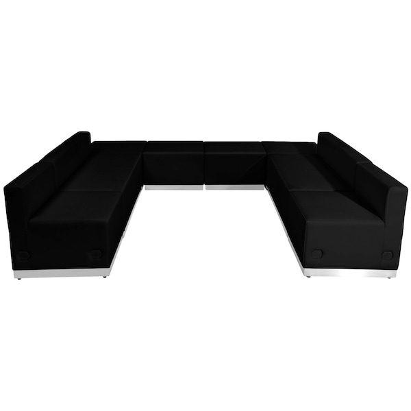 Flash Furniture 8 pcs. Living Room Set, 25-1/4" to 102-1/2" x 27", Upholstery Color: Black - ZB-803-710-SET-BK-GG