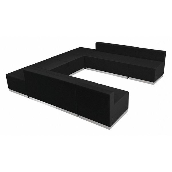 Flash Furniture 8 pcs. Living Room Set, 25-1/4" to 102-1/2" x 27", Upholstery Color: Black - ZB-803-710-SET-BK-GG