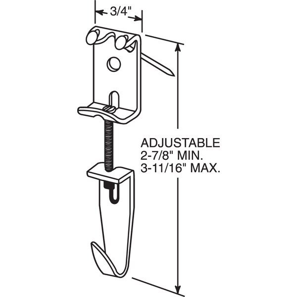 Prime-Line 2-7/8 in. to 3-11/16 in. Steel Zinc Plated Finish Picture and Mirror Hanger Single Pack - U 9131