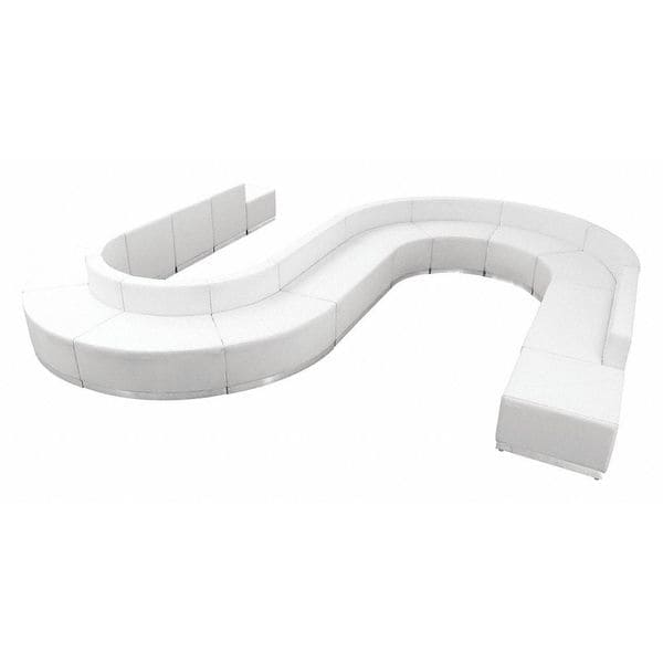 Flash Furniture 15 pcs. Living Room Set, 25-1/4" to 155" x 27", Upholstery Color: White - ZB-803-460-SET-WH-GG