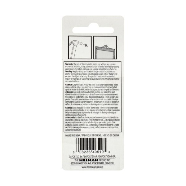 Hillman HILLMAN Brass-Plated One Piece Quick Hanger 40 lb 4 pk - 122184