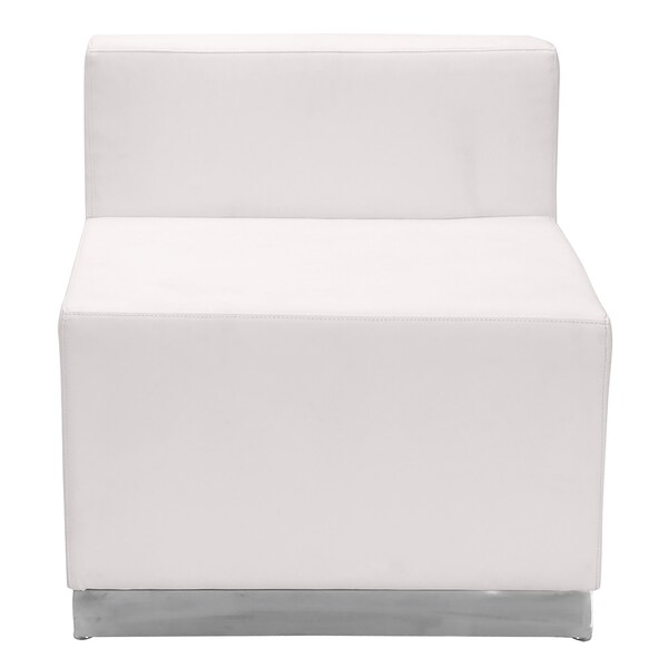 Flash Furniture 5 pcs. Living Room Set, 25-1/4" to 52" x 27", Upholstery Color: White, Series: Alon - ZB-803-820-SET-WH-GG