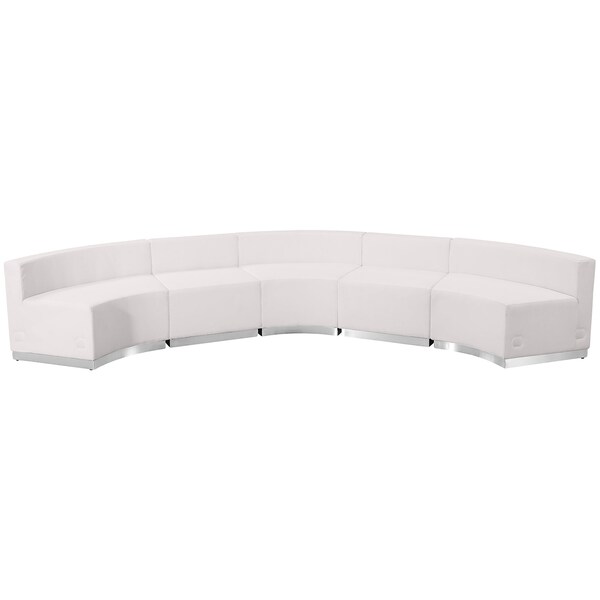 Flash Furniture 5 pcs. Living Room Set, 25-1/4" to 52" x 27", Upholstery Color: White, Series: Alon - ZB-803-820-SET-WH-GG