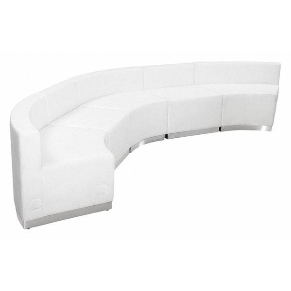 Flash Furniture 5 pcs. Living Room Set, 25-1/4" to 52" x 27", Upholstery Color: White, Series: Alon - ZB-803-820-SET-WH-GG