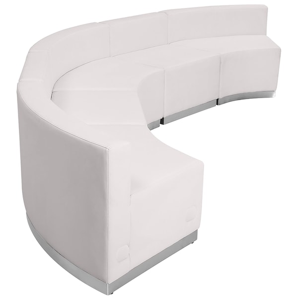 Flash Furniture 5 pcs. Living Room Set, 25-1/4" to 52" x 27", Upholstery Color: White, Series: Alon - ZB-803-820-SET-WH-GG