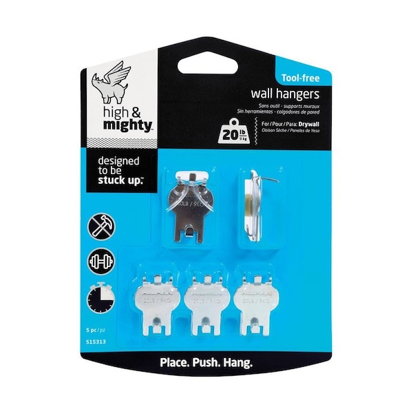 High & Mighty HILLMAN High & Mighty Picture Hanger 20 lb 5 pk - 515313