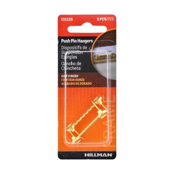 Hillman HILLMAN Gilt Sawtooth Picture Hanger 2 pk - 121135