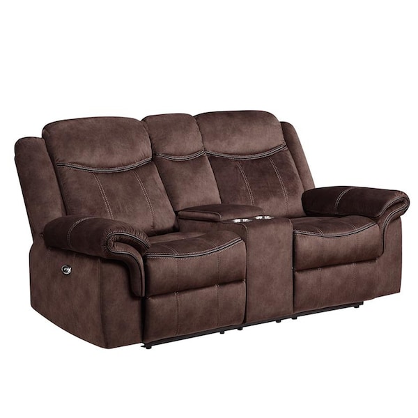 Global Furniture Usa Domino Coffee Power Reclining Sofa/Power Console Reclining Loveseat With Power Switch - 4547